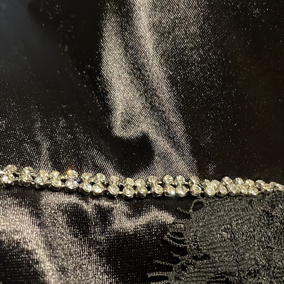 Plus Sz deep plunge rhinestone corset with lace and satin bodice 18-20 NWT - Picture 8 of 15